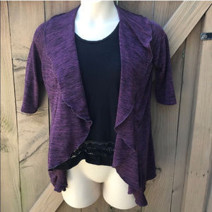 Keren Heart purple ruffle cardigan size S